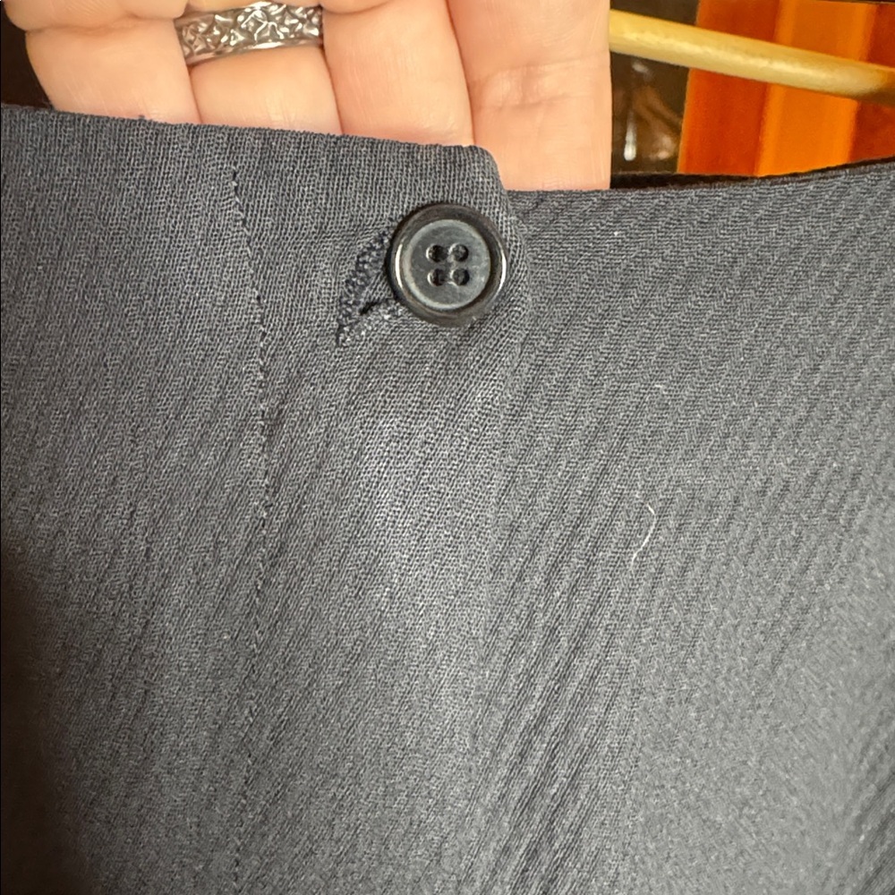 Vintage Armani Collezioni Black Wool Blend Trousers Sz 16 Made in Italy Wide Leg - Picture 4 of 12